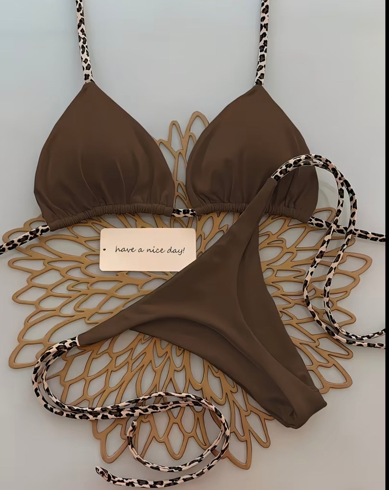 Woman’s Brown / Leopard Bikini Set