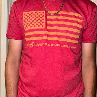 Men's Red America We Grow Beer Tee