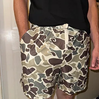 Men's Brown Camo Swim Trunks