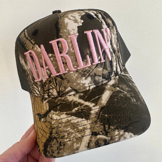 Women's DARLIN' Vintage Camo Trucker Hat