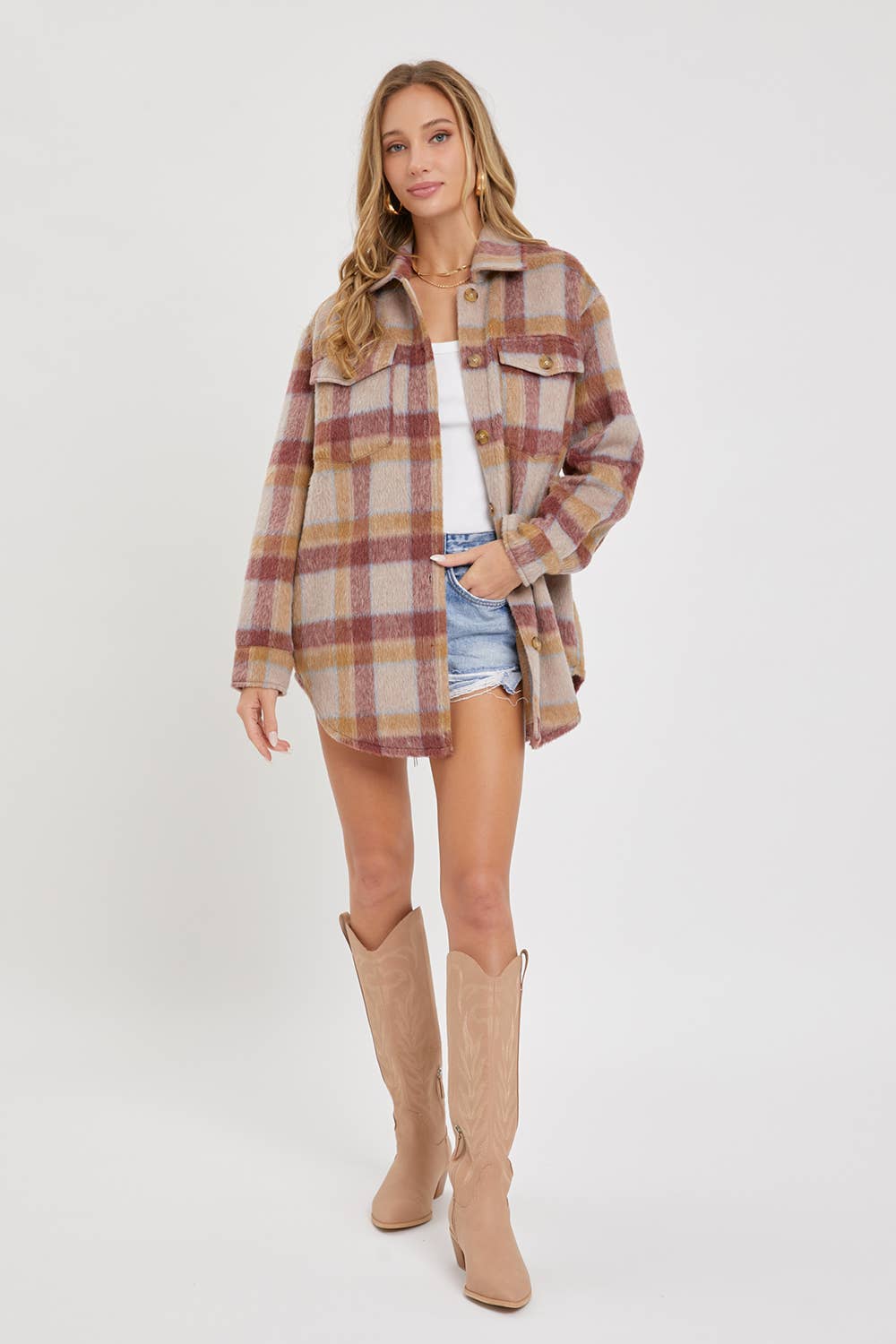 Women's Outerwear Plaid Shacket