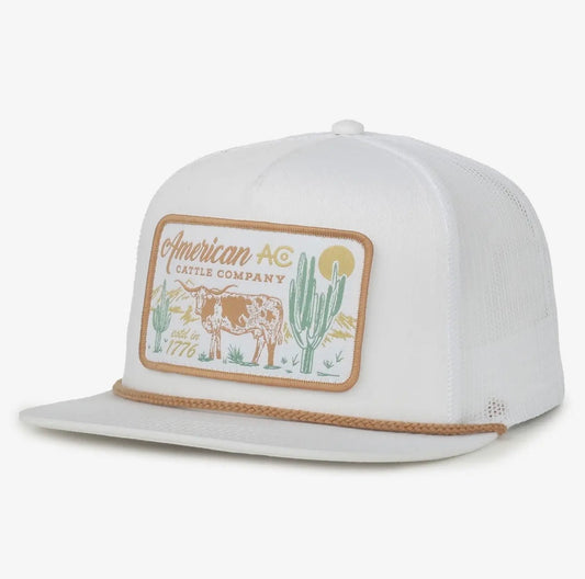 Men’s White and Gold American Cattle Hat