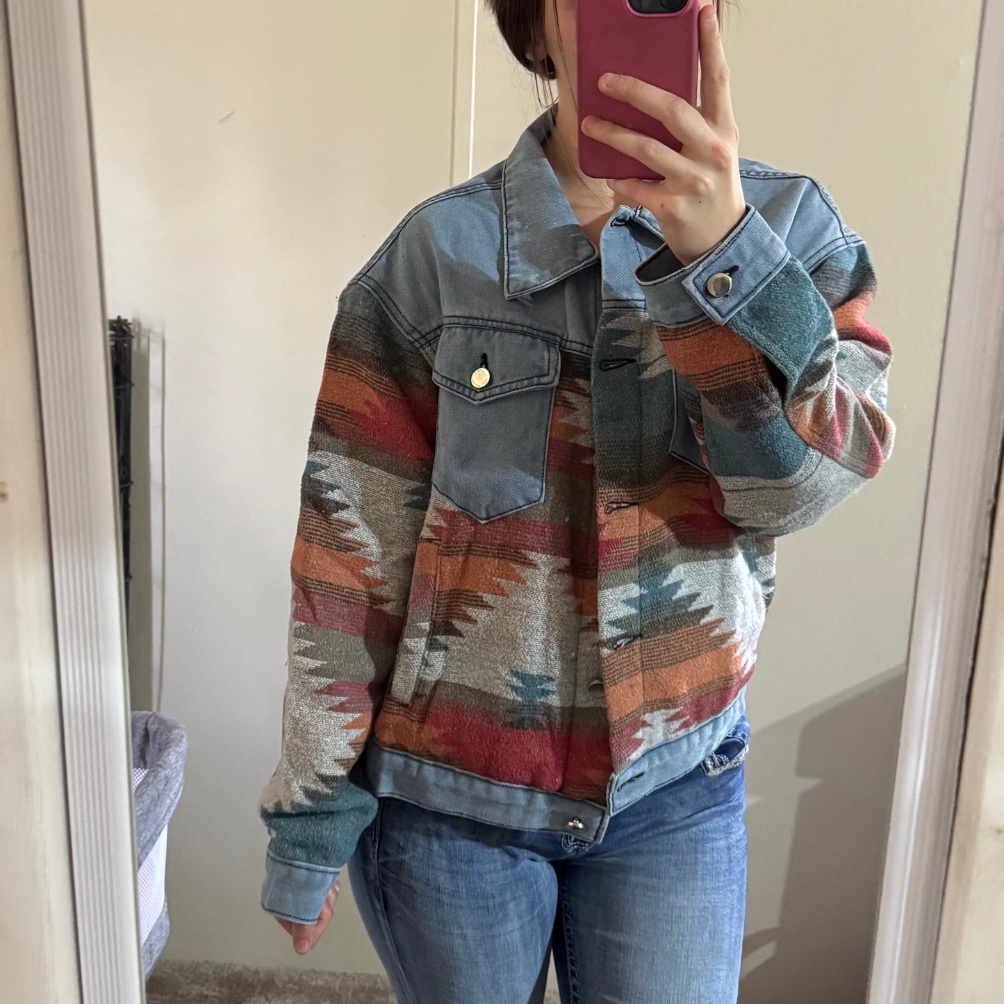 Women's Aztec Denim Jacket