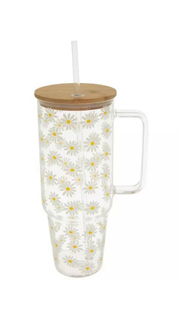 45 oz Daisy Glass Tumbler