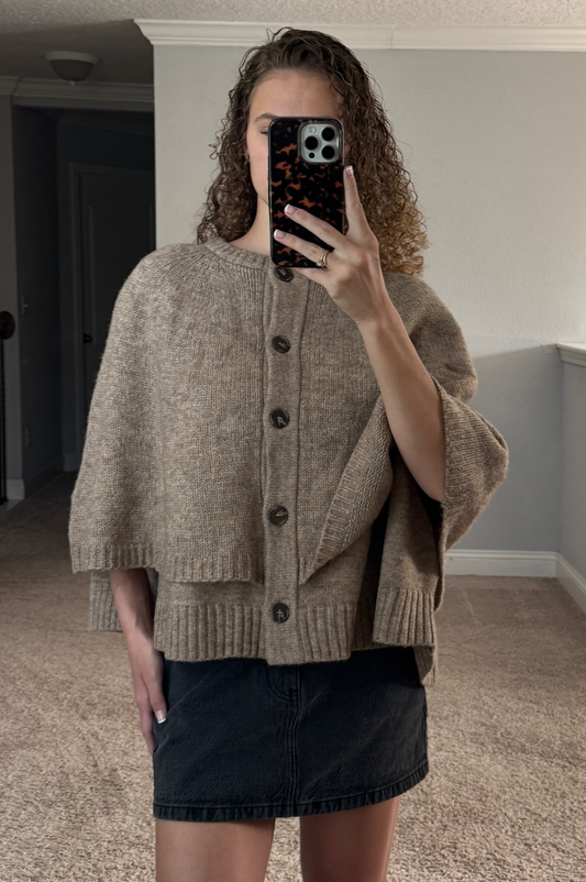 Women's Button Cape Cardigan