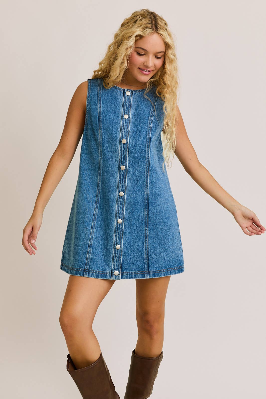 Women's Button Down Denim Dress