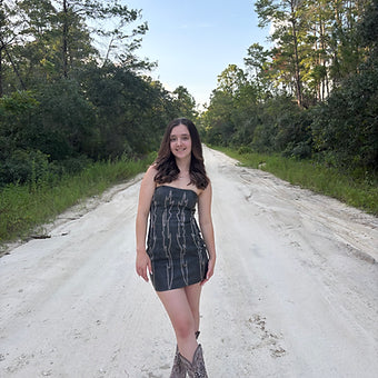 Women's Arizona Embroidered Western Strapless Dress