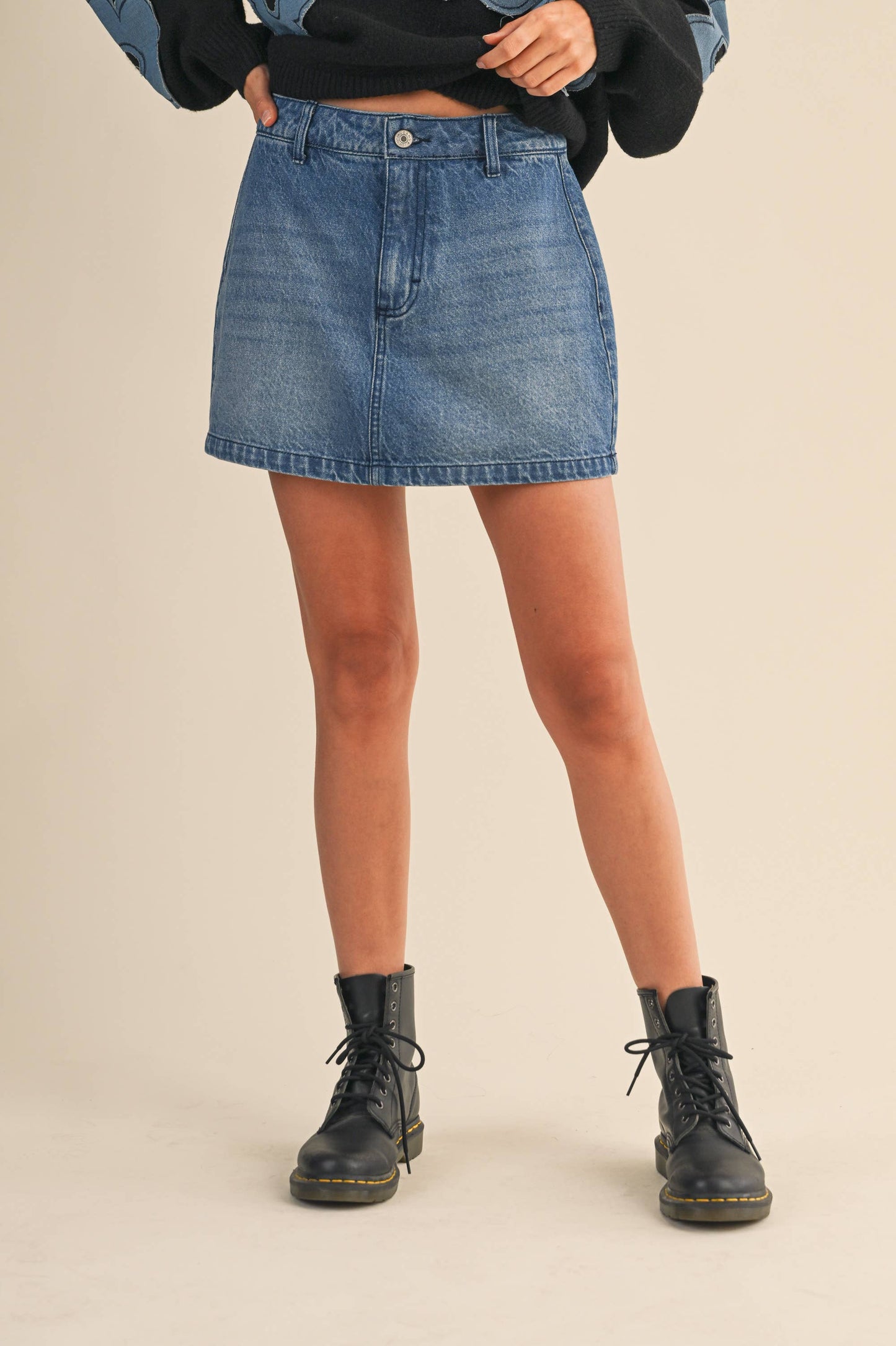 Women's Denim Barrel Mini Skort